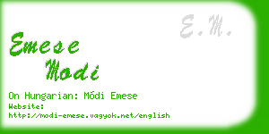 emese modi business card